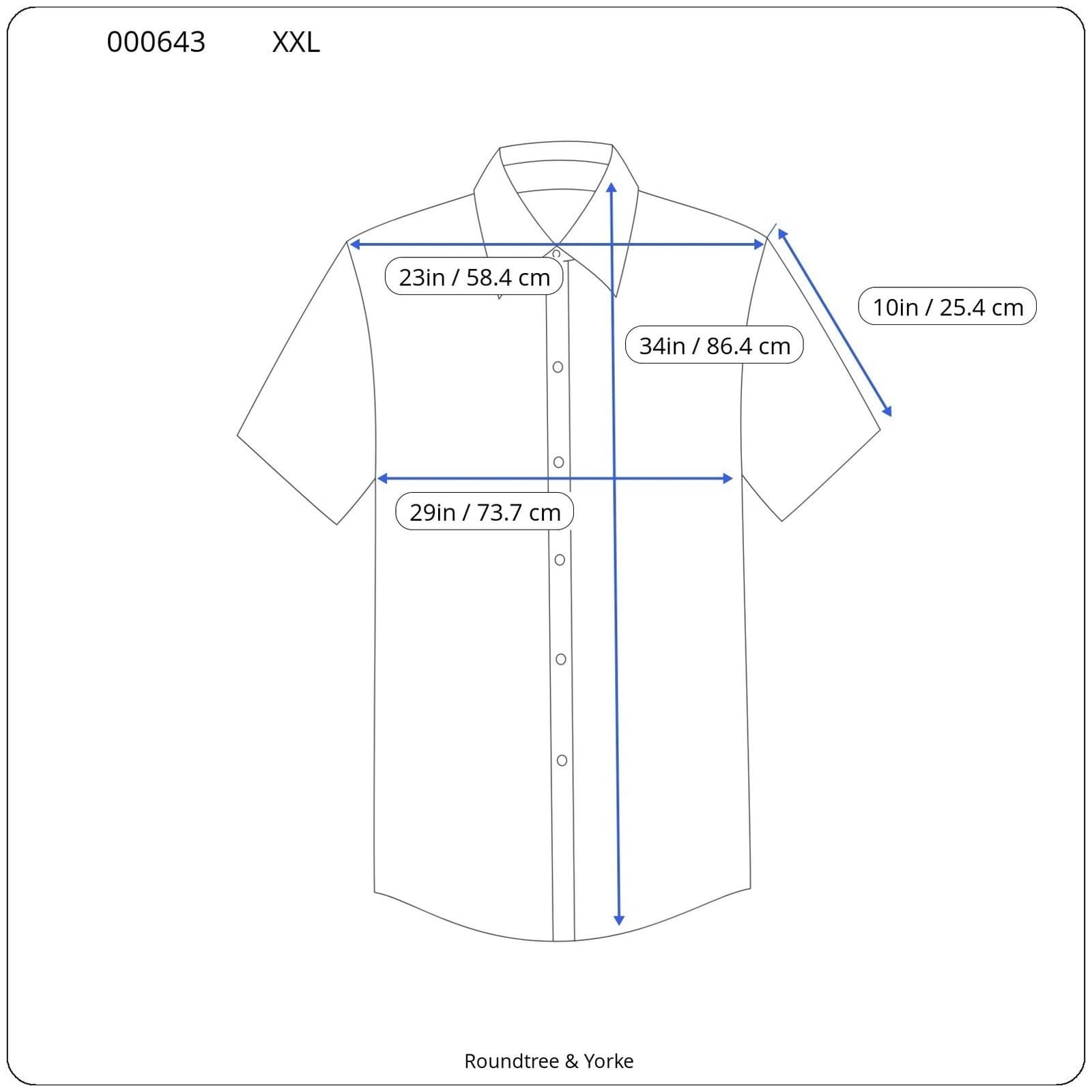 Roundtree & Yorke Mens XXL Short Sleeve Button Down Shirt Stripe - Thumbnail 8