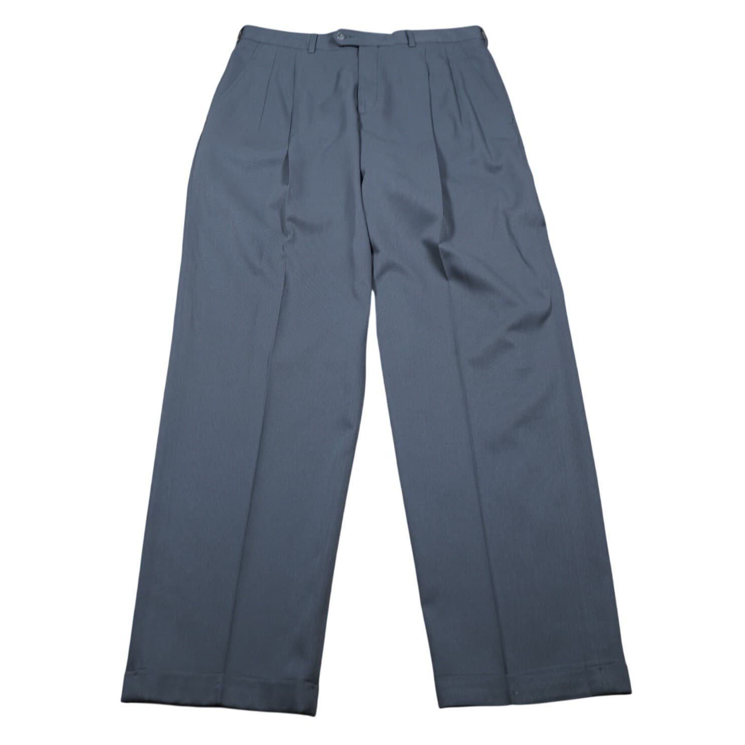 John Henry Mens Gray Pleated Front Micro Denier Polyester Dress Pants 34x32 - Thumbnail 5