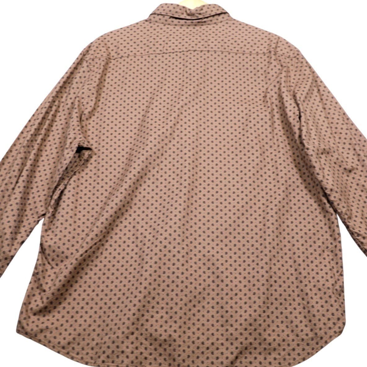 Express Mens Button Down Shirt Brown Small Print Long Sleeve Collared XL - Thumbnail 6