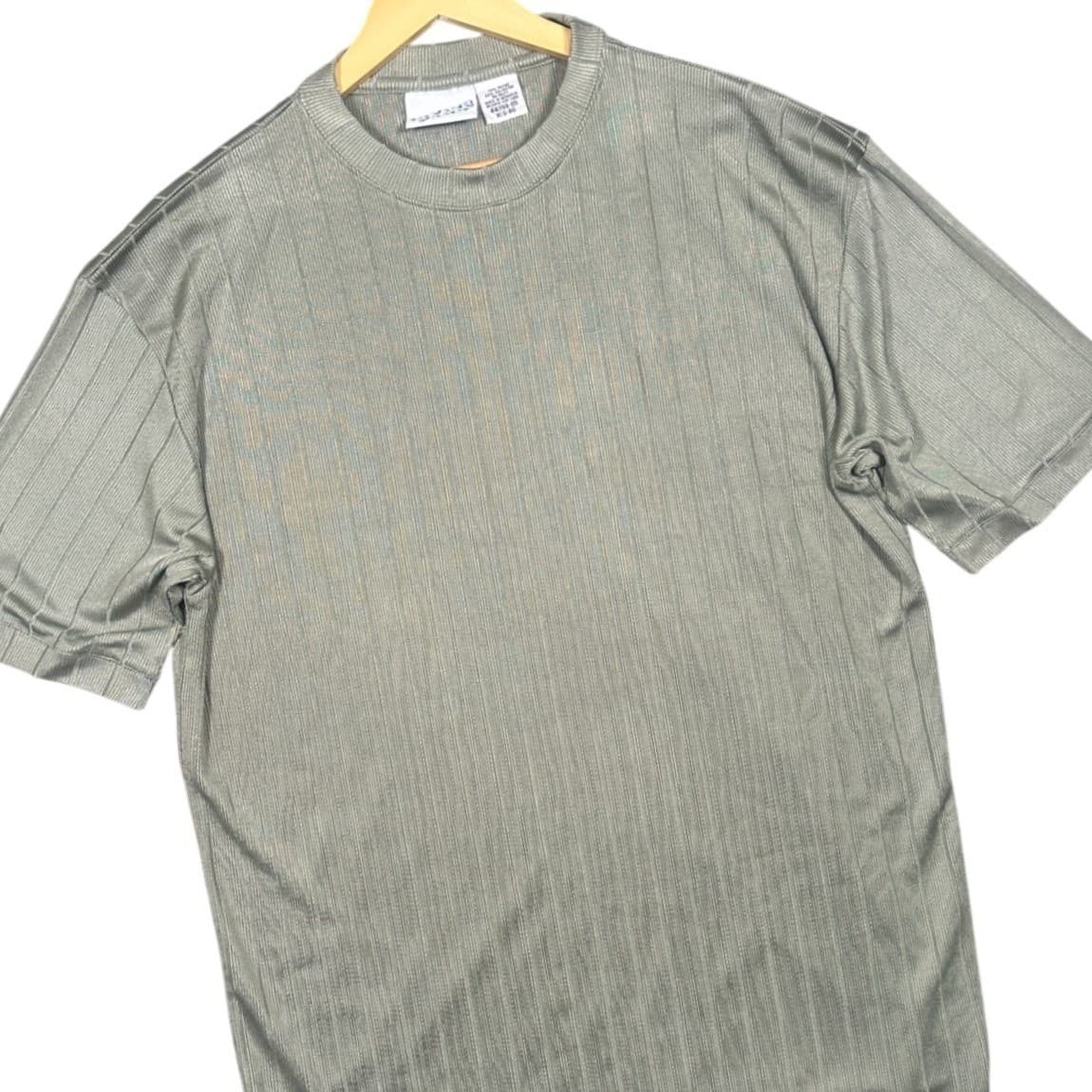 Irvine Park Men's Gray Striped Short Sleeve T-Shirt XLG - Thumbnail 3