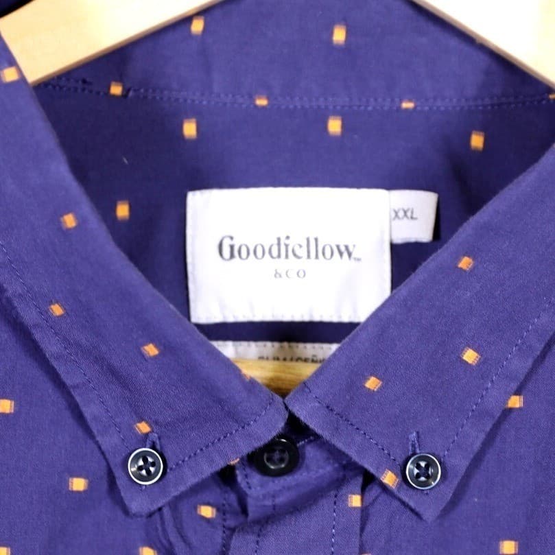 Goodfellow Co Mens Long Sleeve Button Down Shirt Purple Small Dot Print XXL - Thumbnail 7