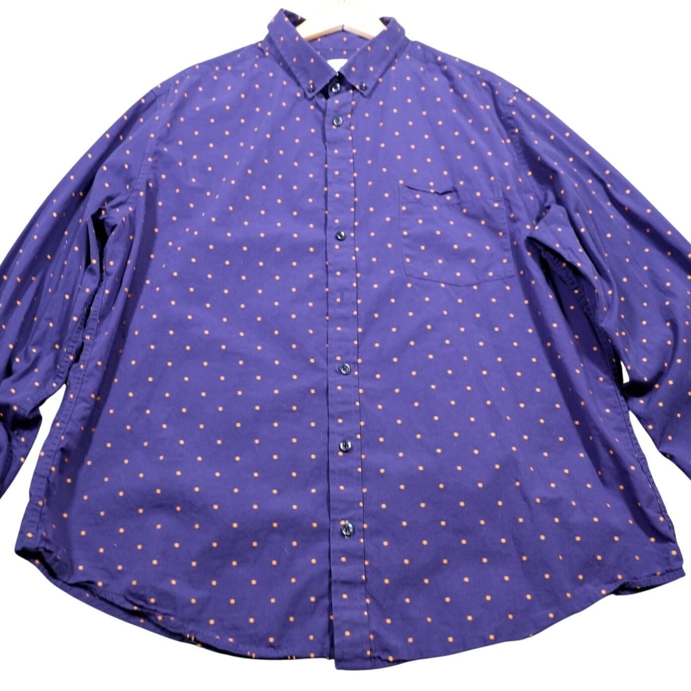 Goodfellow Co Mens Long Sleeve Button Down Shirt Purple Small Dot Print XXL - Thumbnail 5