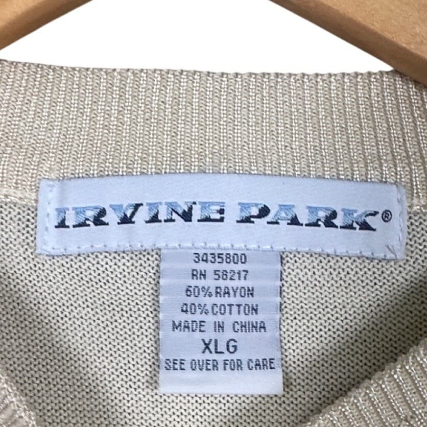 IRVINE PARK Mens XLG Tan Cable Knit Short Sleeve Sweater - Thumbnail 5