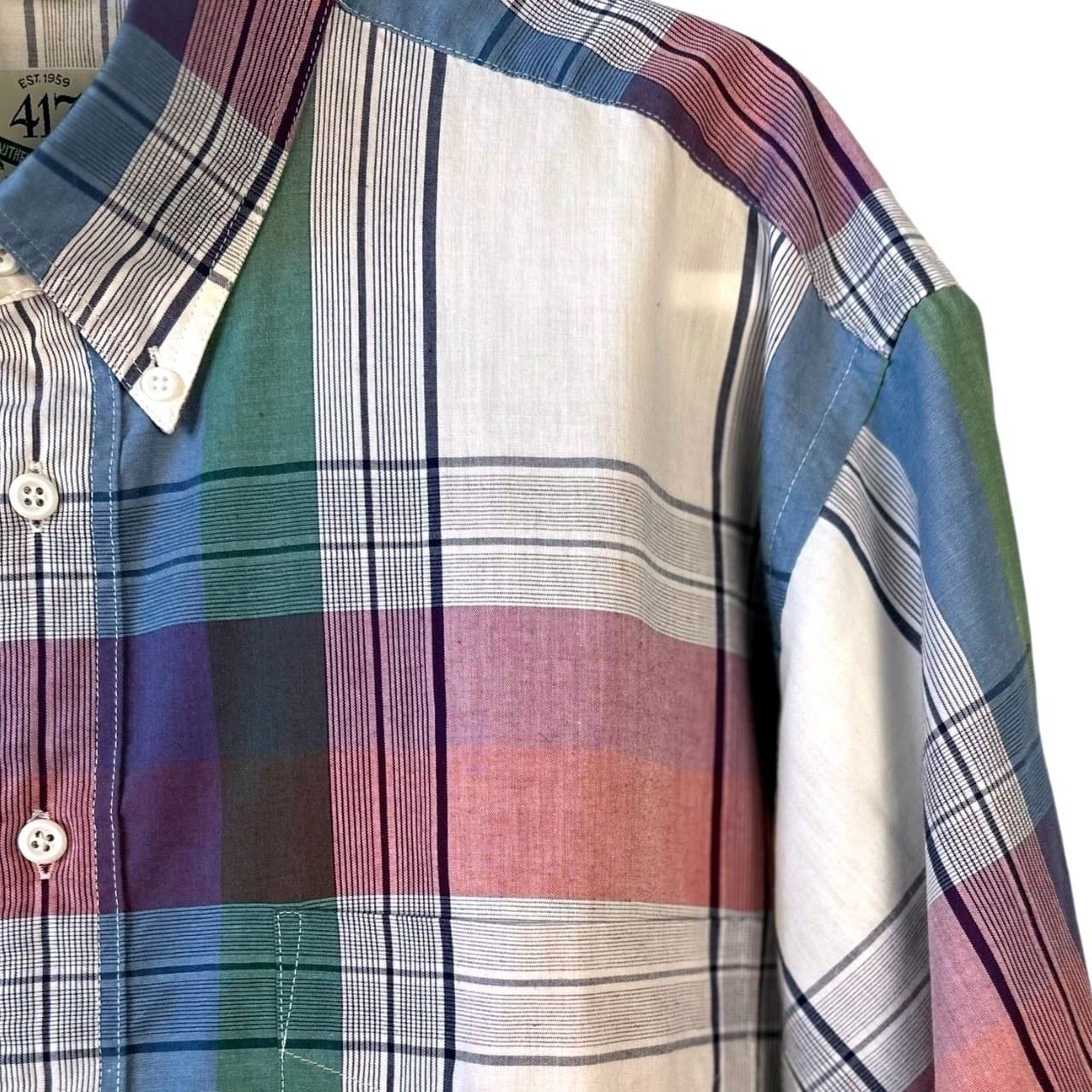 417 by Van Heusen Men's XL Extra Tall Plaid Short Sleeve Button Up Shirt - Thumbnail 6