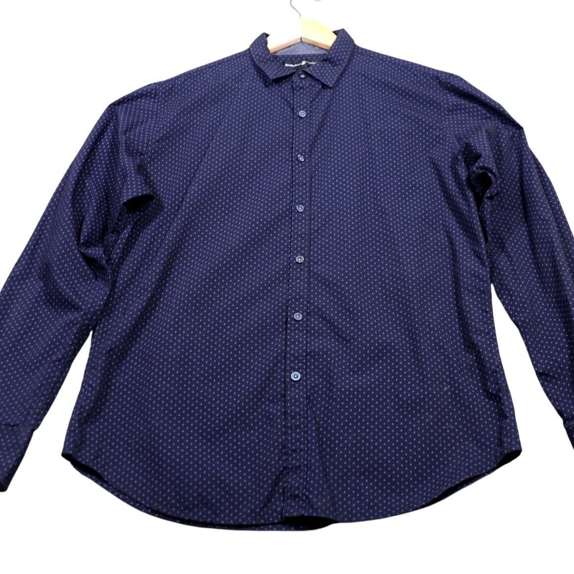 Beverly Hills Polo Club Mens Long Sleeve Button Down Shirt Navy Size L - Thumbnail 5