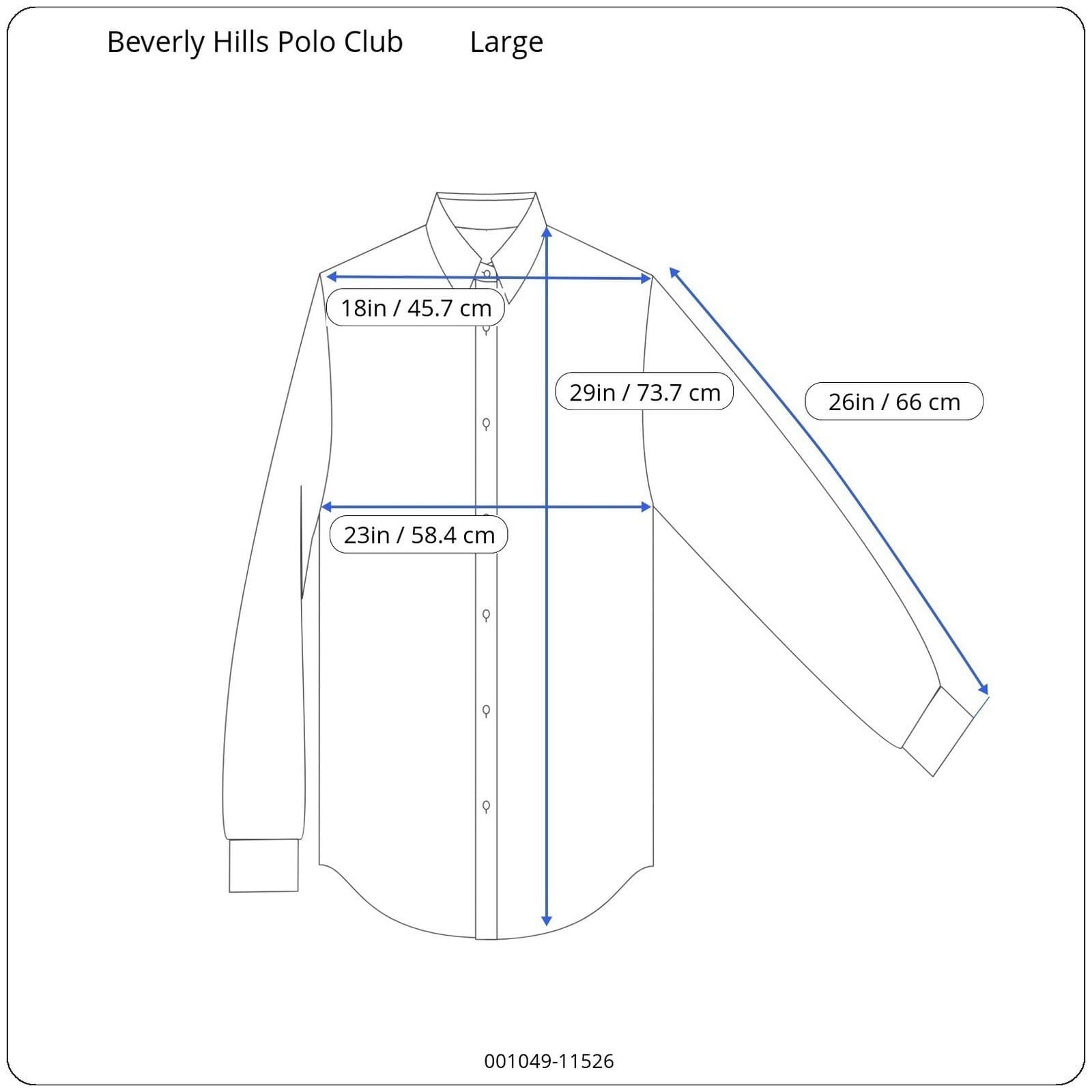 Beverly Hills Polo Club Mens Long Sleeve Button Down Shirt Navy Size L - Thumbnail 8