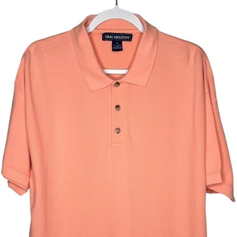 Van Heusen Men's Coral Short Sleeve Polo Shirt Size XXL Cotton - Thumbnail 5