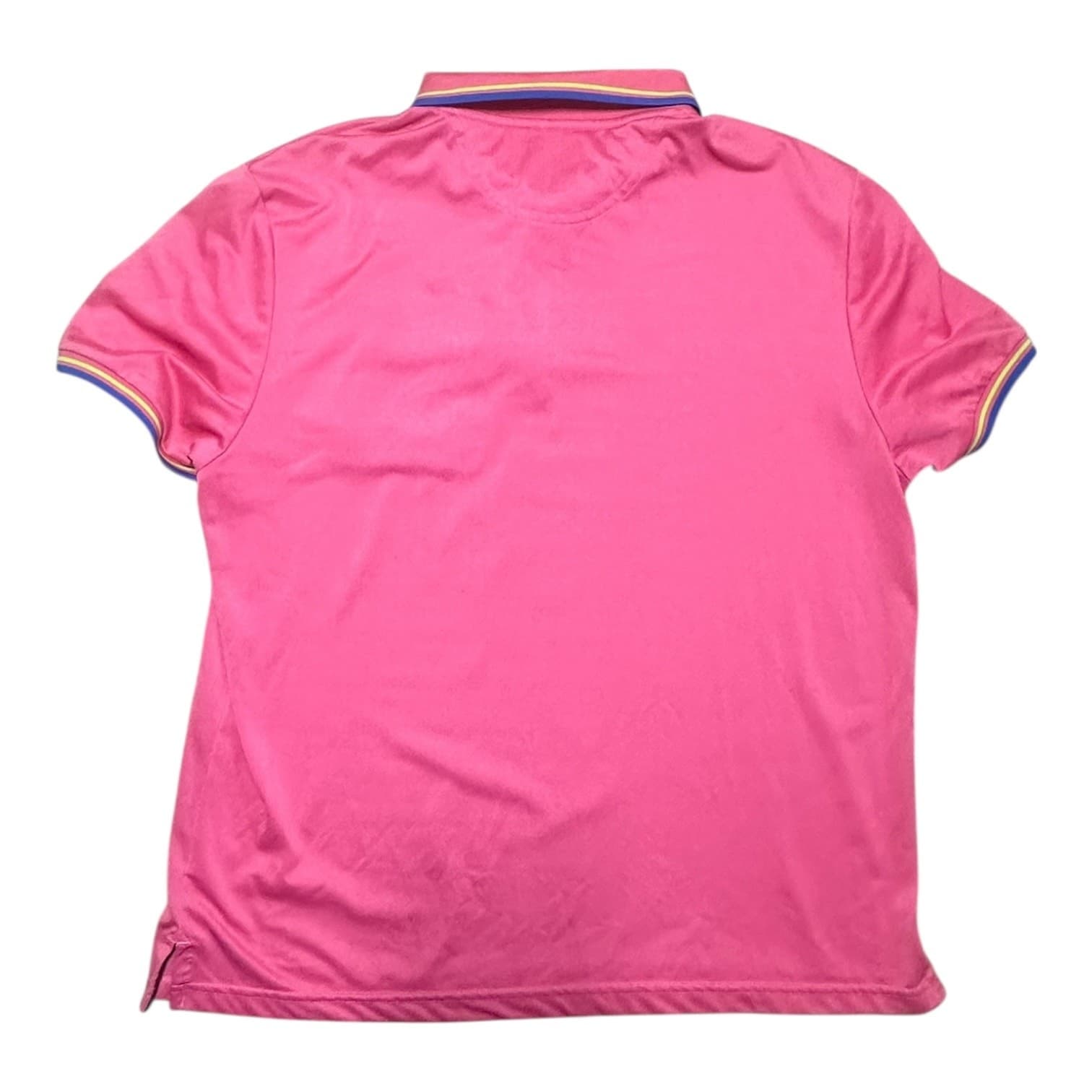 Tailorbyrd Men's Size L Pink Quarter-Zip Performance Striped Polo Size Polyester - Thumbnail 2