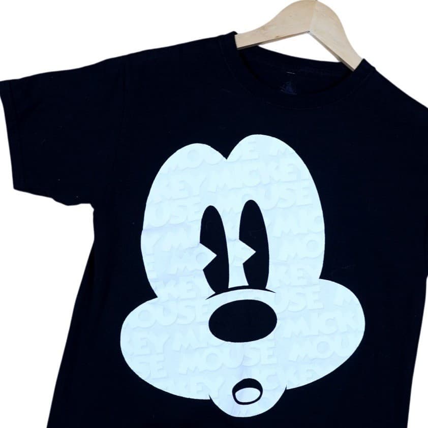 Disney Mickey Mouse Black Graphic T Shirt Short Sleeve Cotton Size L - Thumbnail 3