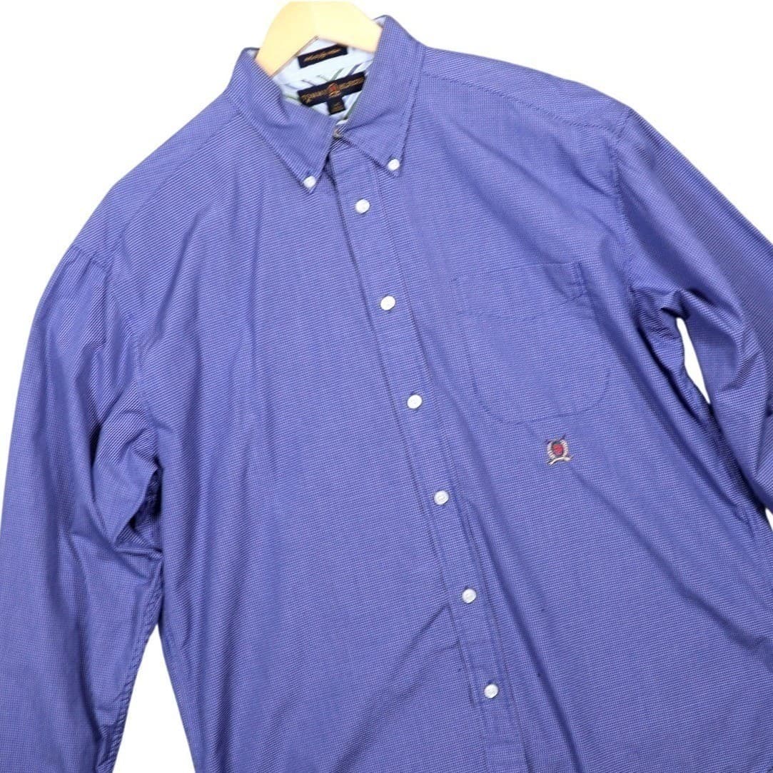 Tommy Hilfiger Golf Mens Button Down Shirt Long Sleeve Blue Gingham Size Large - Thumbnail 2