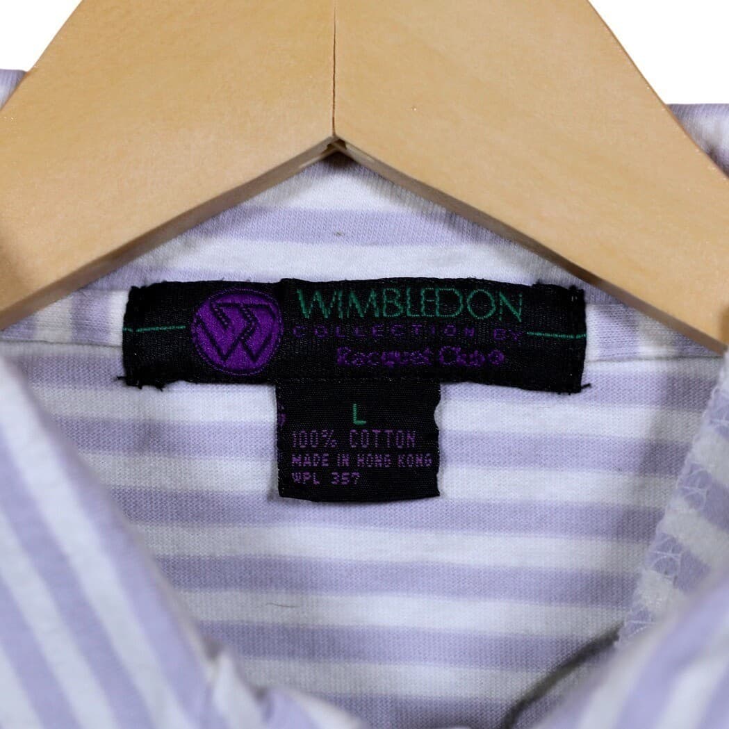 Wimbledon Collection Racquet Club Mens Striped Polo Shirt Short Sleeve Size L - Thumbnail 7