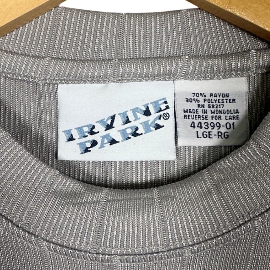 IRVINE PARK Mens Gray Vertical Stripe Short Sleeve T-Shirt Size L XL - Thumbnail 5