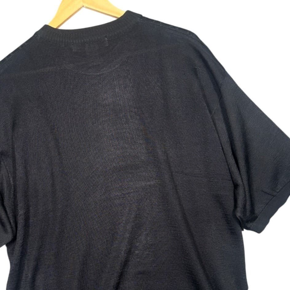 Irvine Park Mens XLG Black Cable Knit Short Sleeve Sweater Top - Thumbnail 5