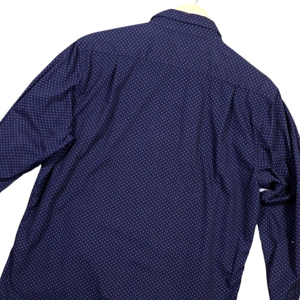 Beverly Hills Polo Club Mens Long Sleeve Button Down Shirt Navy Size L - Thumbnail 4