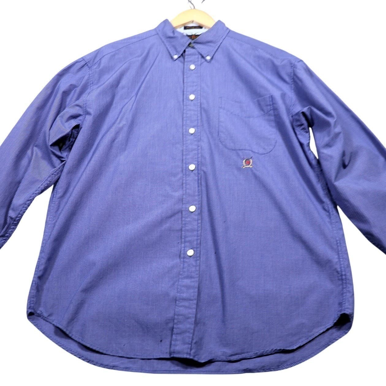 Tommy Hilfiger Golf Mens Button Down Shirt Long Sleeve Blue Gingham Size Large - Thumbnail 5