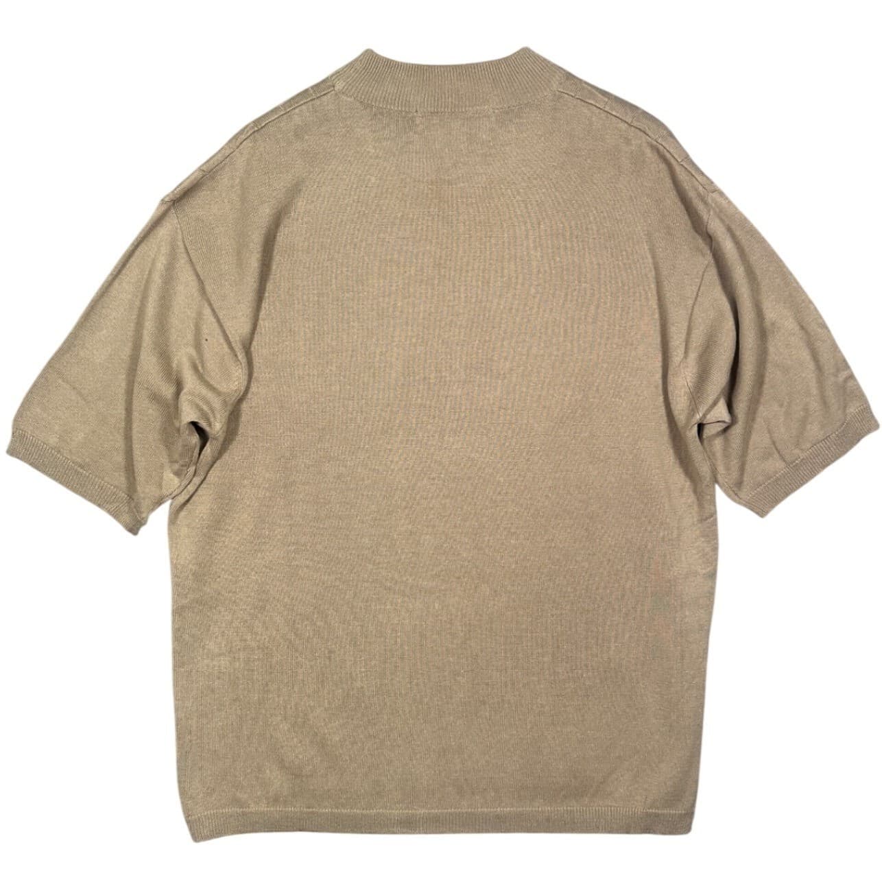 IRVINE PARK Mens Taupe Grid Pattern Mock Neck Short Sleeve Knit Sweater XLG - Thumbnail 4