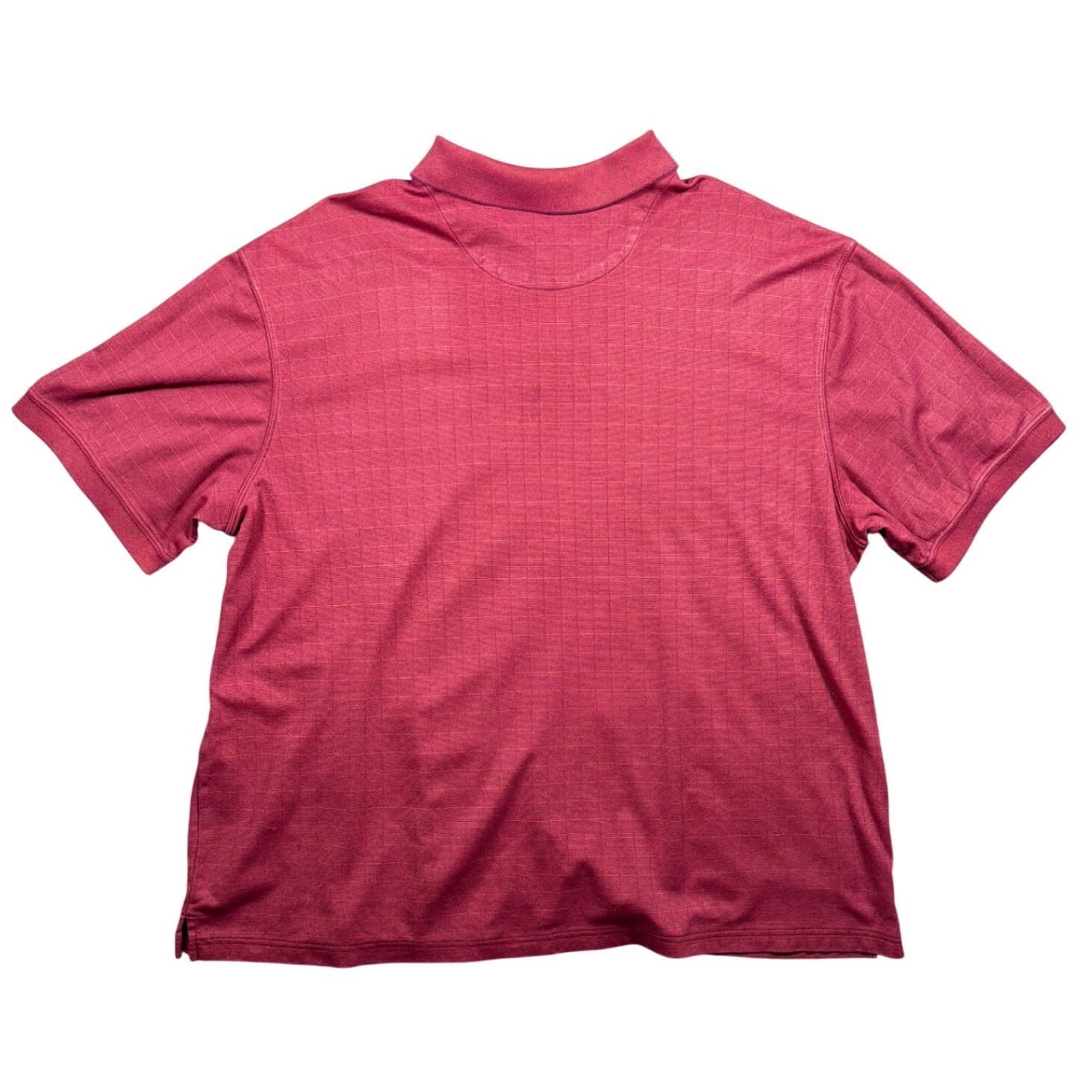 Haggar Polo Shirt Mens XXL Red Short Sleeve Grid Pattern - Thumbnail 2