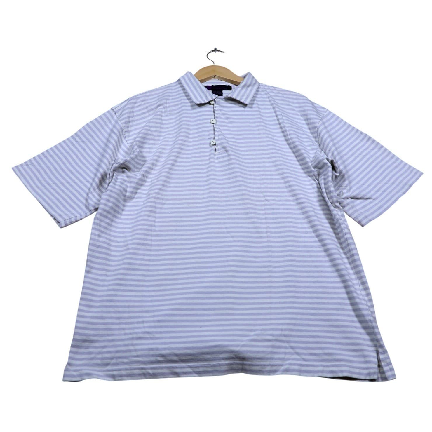 Wimbledon Collection Racquet Club Mens Striped Polo Shirt Short Sleeve Size L - Thumbnail 5