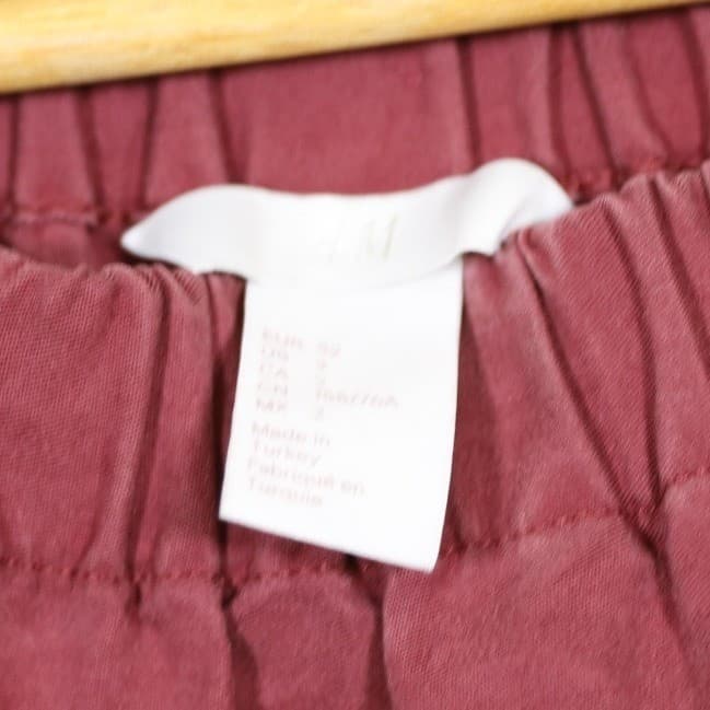 H M Off Shoulder Ruffle Sleeve Gathered Neck Top Burgundy Women's Size S - Thumbnail 7