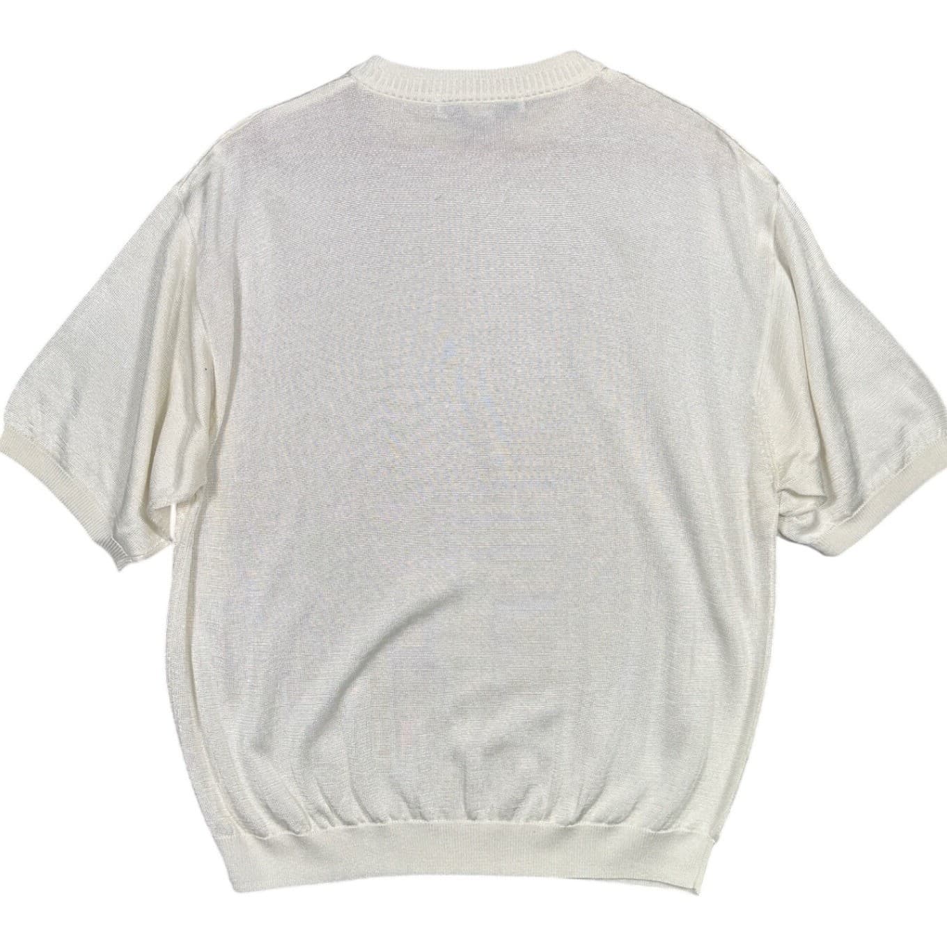 IRVINE PARK Mens XLG Cream Cable Knit Short Sleeve Sweater - Thumbnail 2