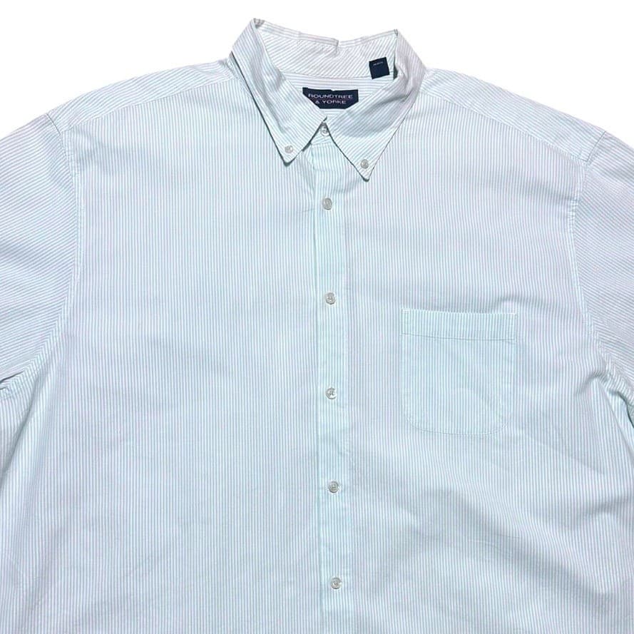 Roundtree & Yorke Mens XXL Short Sleeve Button Down Shirt Stripe - Thumbnail 5
