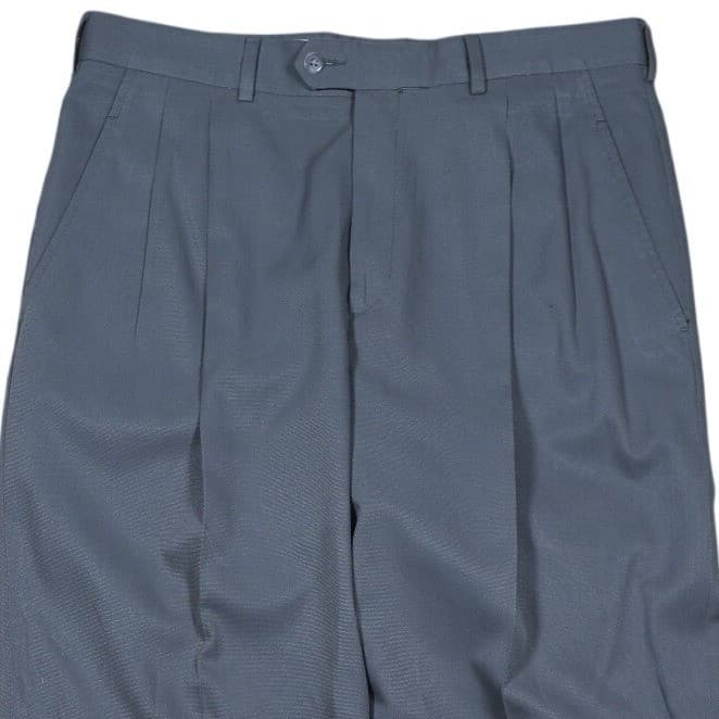 John Henry Mens Gray Pleated Front Micro Denier Polyester Dress Pants 34x32 - Thumbnail 3