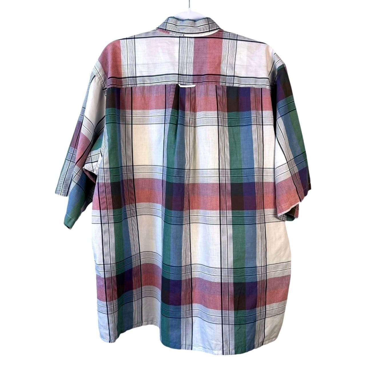 417 by Van Heusen Men's XL Extra Tall Plaid Short Sleeve Button Up Shirt - Thumbnail 2