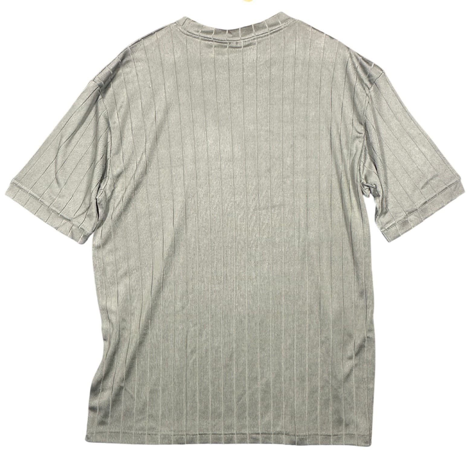 Irvine Park Men's Gray Striped Short Sleeve T-Shirt XLG - Thumbnail 2