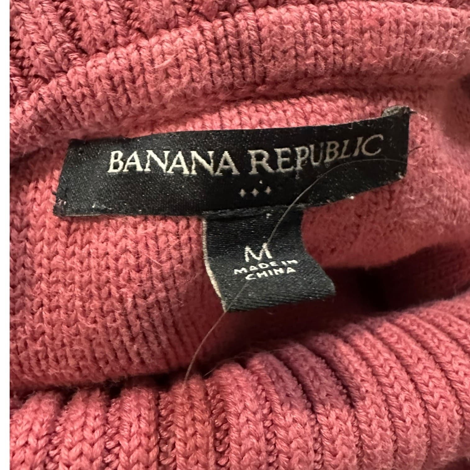 Banana Republic Women's Mauve Size M Cowl Cable Knit Sweater - Thumbnail 4