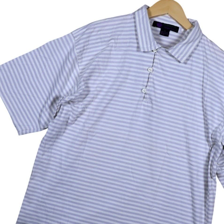Wimbledon Collection Racquet Club Mens Striped Polo Shirt Short Sleeve Size L - Thumbnail 3