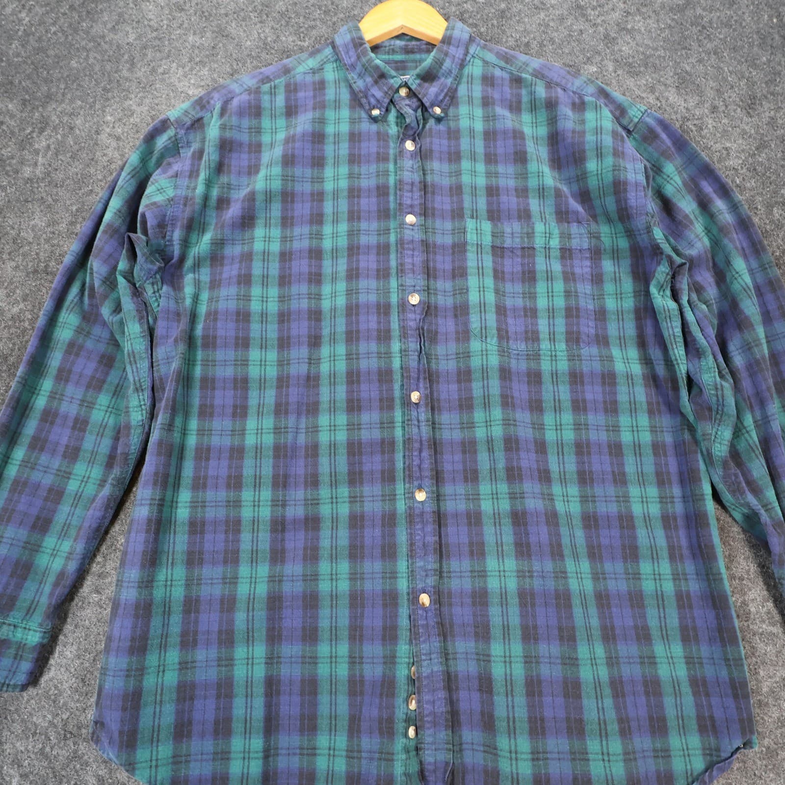 Specialty Collection Button Down Mens XL Green Excellent Plaid Flannel - Thumbnail 9