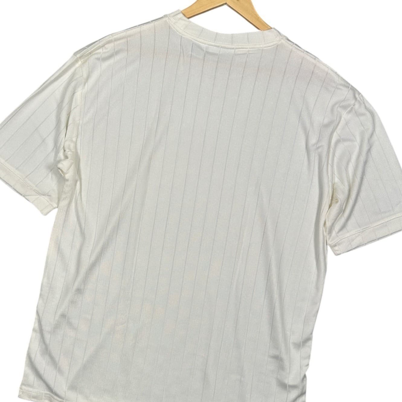 IRVINE PARK Men's White Vertical Stripe Crew Neck T Shirt XL - Thumbnail 3