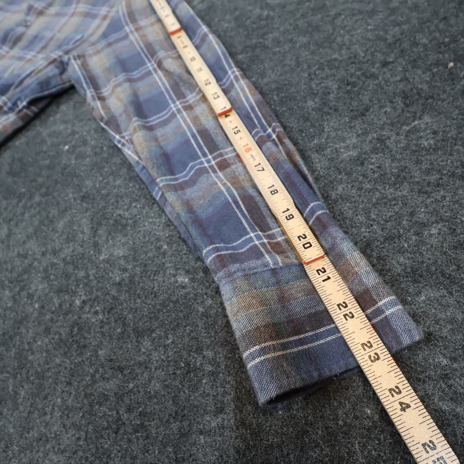 Joseph Abboud Flannel Mens S Blue Excellent Plaid Button Up - Thumbnail 4