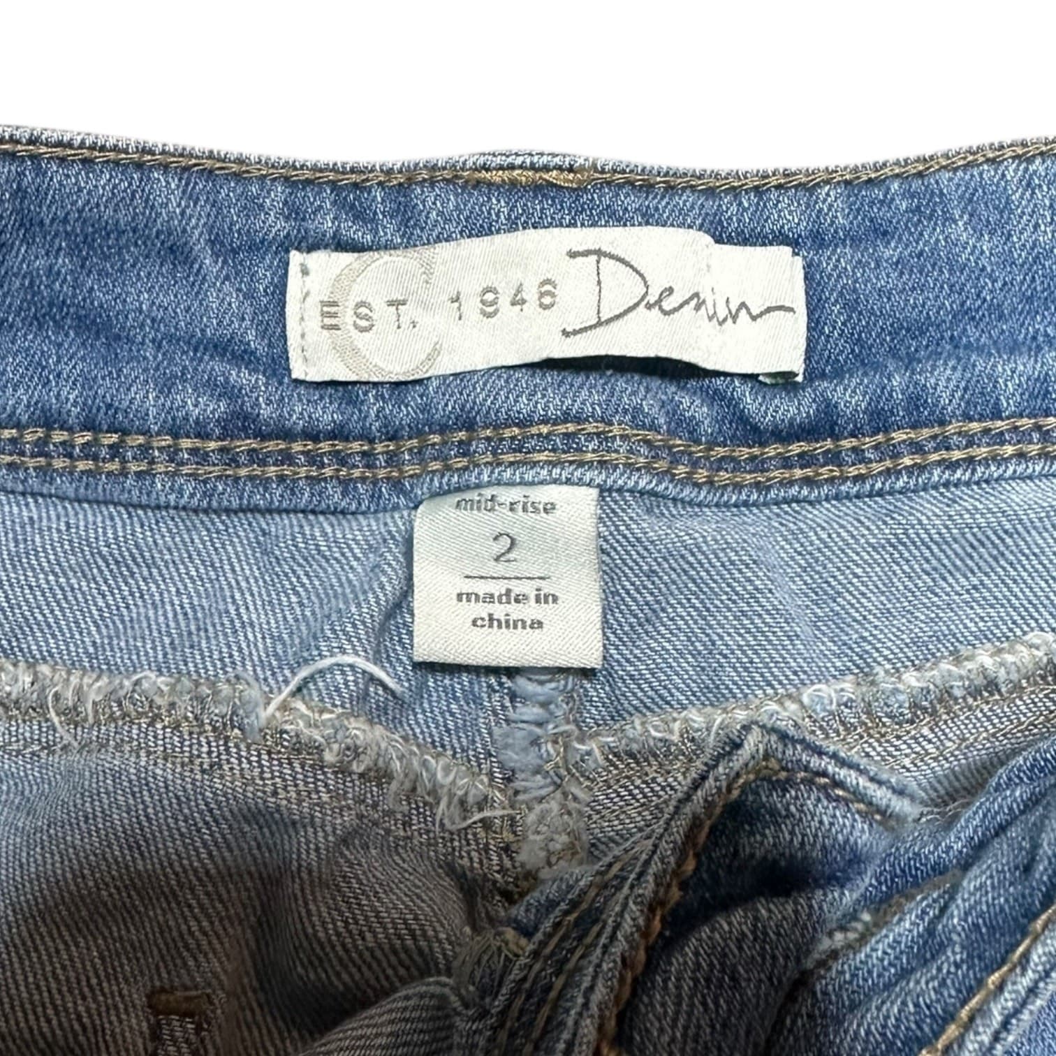 EST 1946 Denim Mid Rise Distressed Frayed Hem Cropped Jeans Womens Size 2 - Thumbnail 5