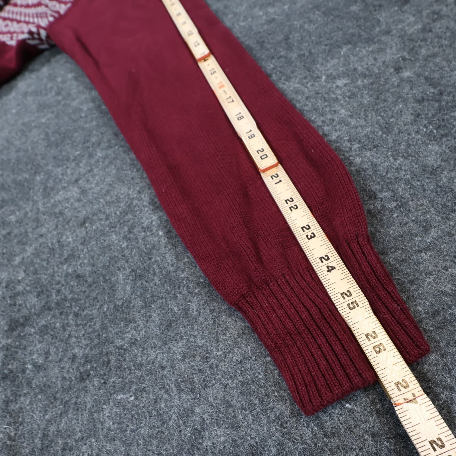 Weatherproof Vintage Quarter Zip Sweater Mens Large Burgundy Excellent Holiday - Thumbnail 5