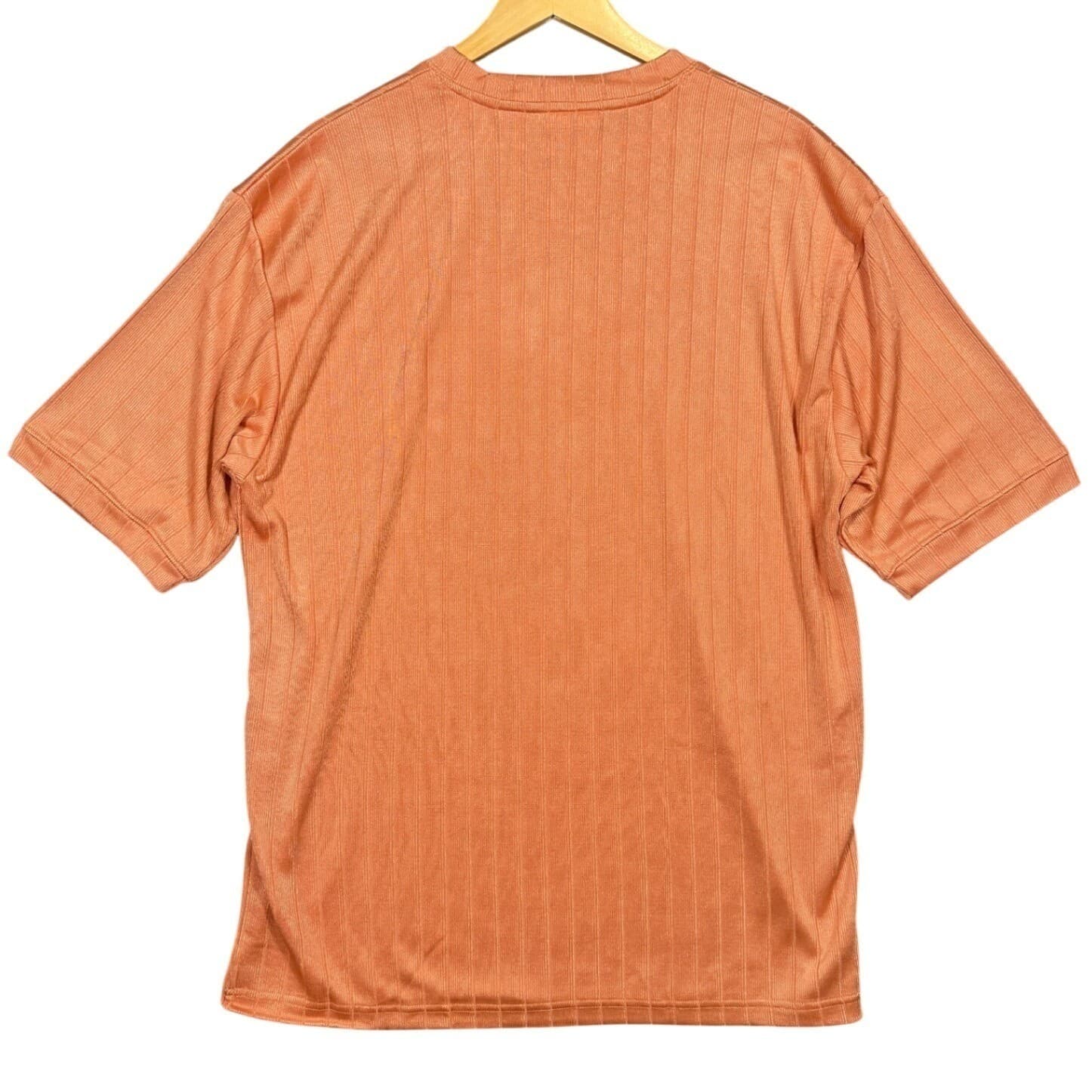 IRVINE PARK Mens XL Orange Striped Textured Short Sleeve T Shirt - Thumbnail 4