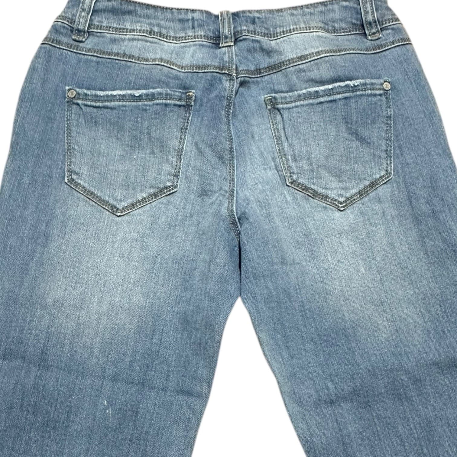 EST 1946 Denim Mid Rise Distressed Frayed Hem Cropped Jeans Womens Size 2 - Thumbnail 4