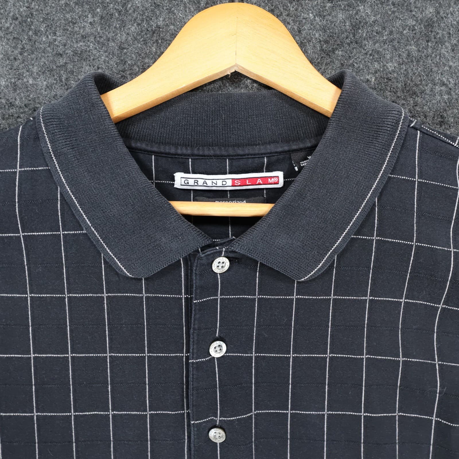 Grand Slam Polo Mens XL Navy Excellent Grid Pattern - Thumbnail 8