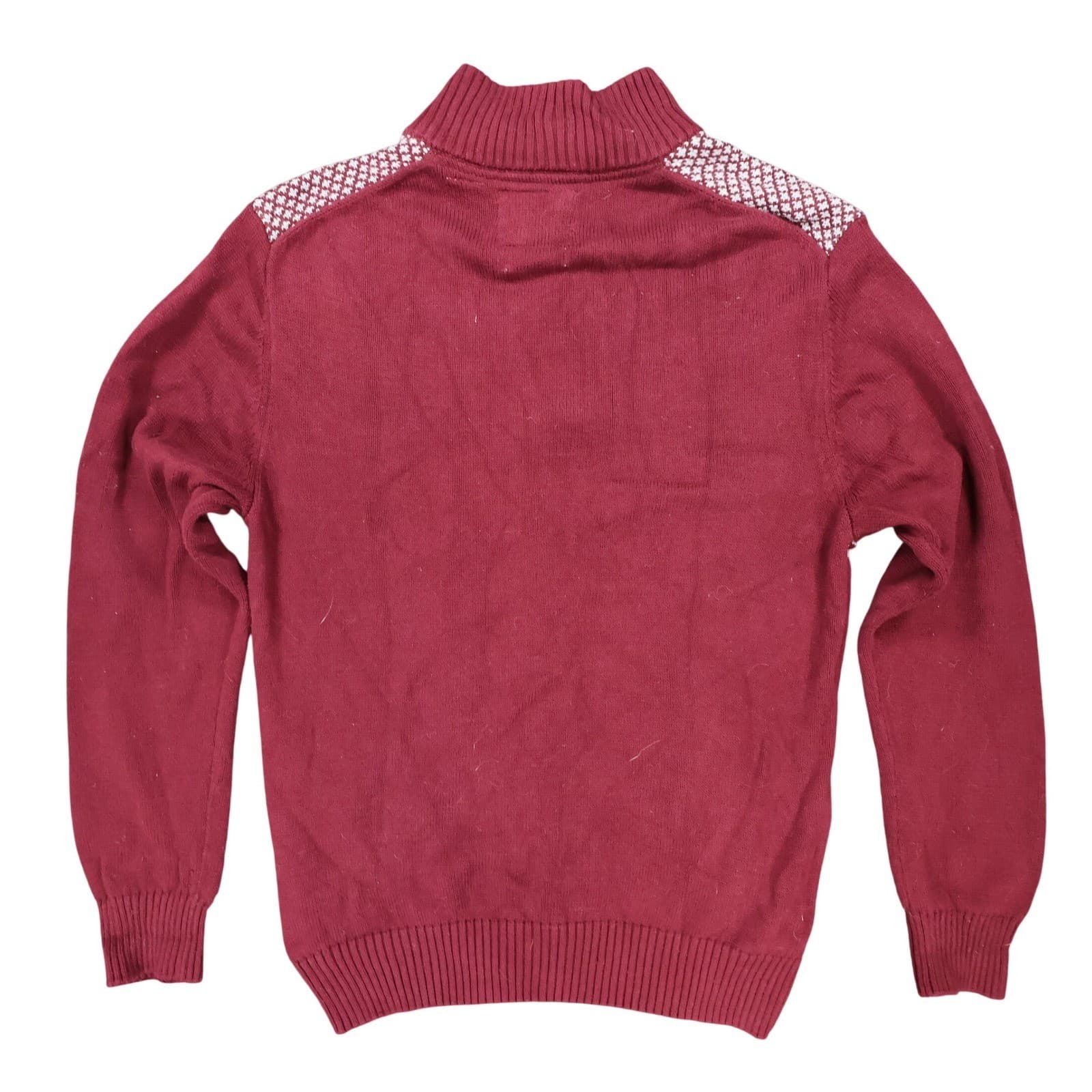 Weatherproof Vintage Quarter Zip Sweater Mens Large Burgundy Excellent Holiday - Thumbnail 2