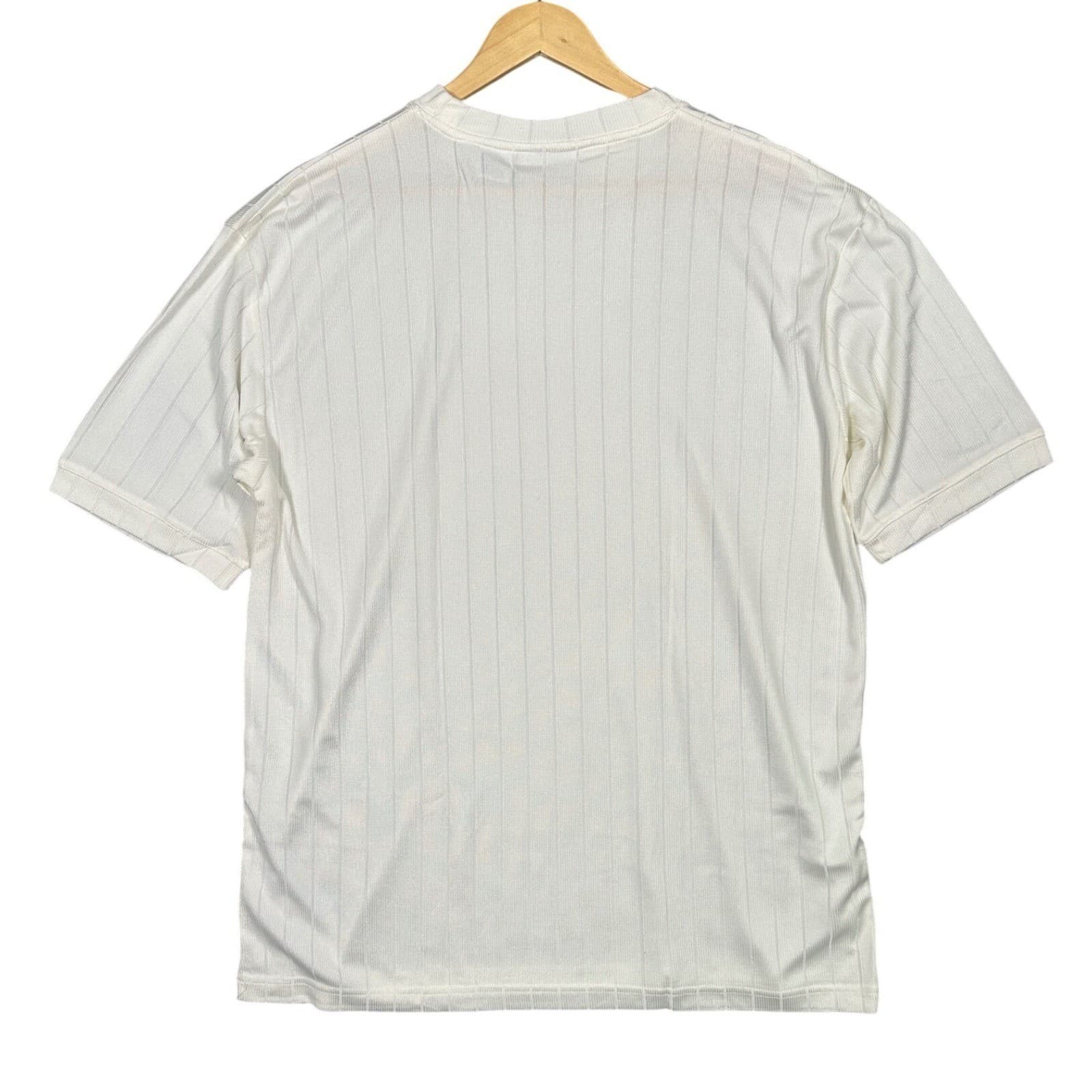 IRVINE PARK Men's White Vertical Stripe Crew Neck T Shirt XL - Thumbnail 4