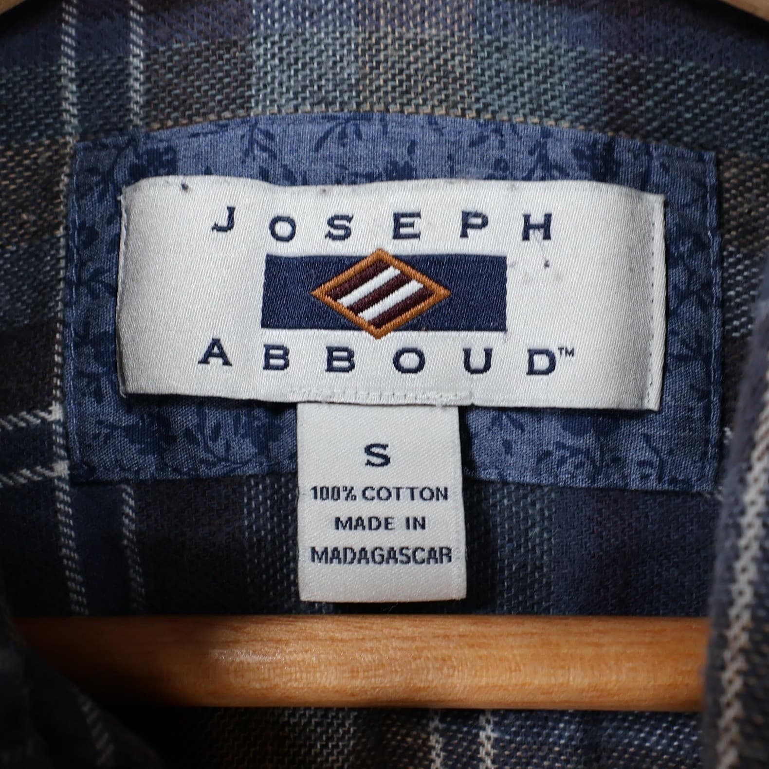 Joseph Abboud Flannel Mens S Blue Excellent Plaid Button Up - Thumbnail 7