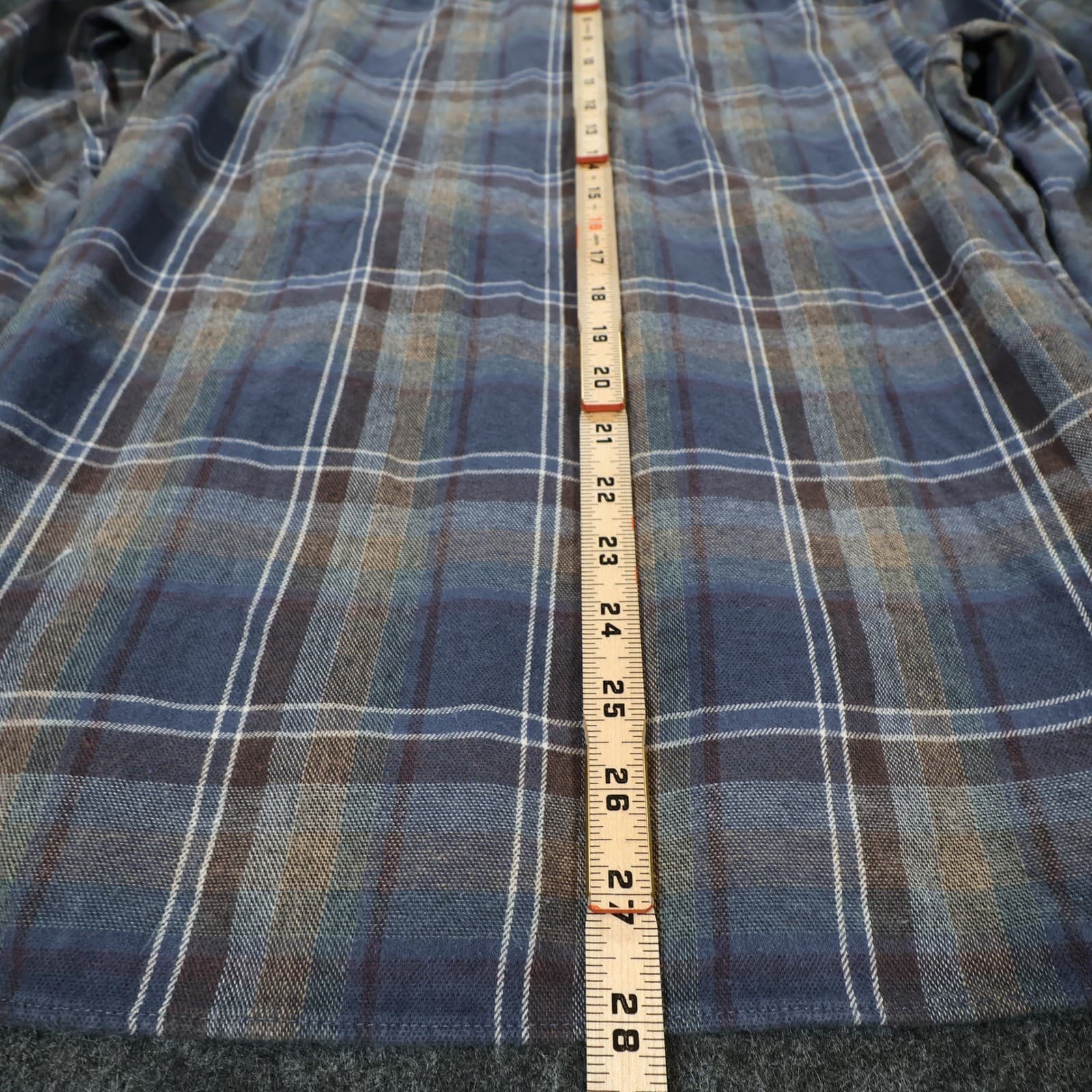 Joseph Abboud Flannel Mens S Blue Excellent Plaid Button Up - Thumbnail 5