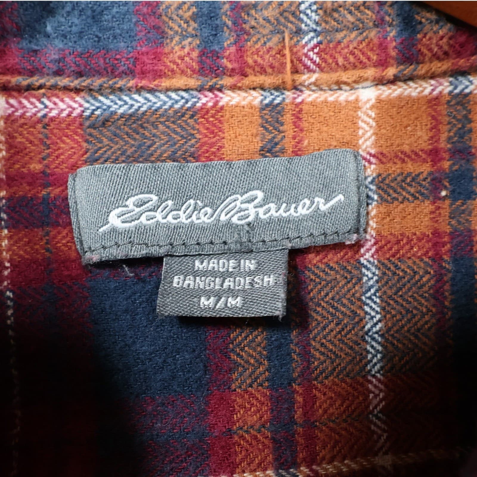 Eddie Bauer Flannel Shirt Mens Medium Multicolor Excellent Plaid Button Up - Thumbnail 7