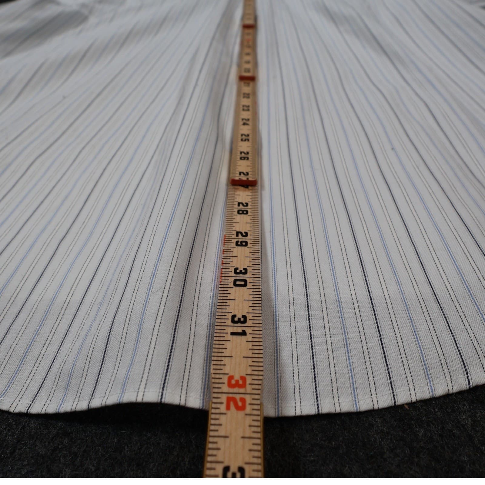 Chaps Button Down Shirt Mens 17.5 White Striped Excellent Non-Iron Classic Fit - Thumbnail 5