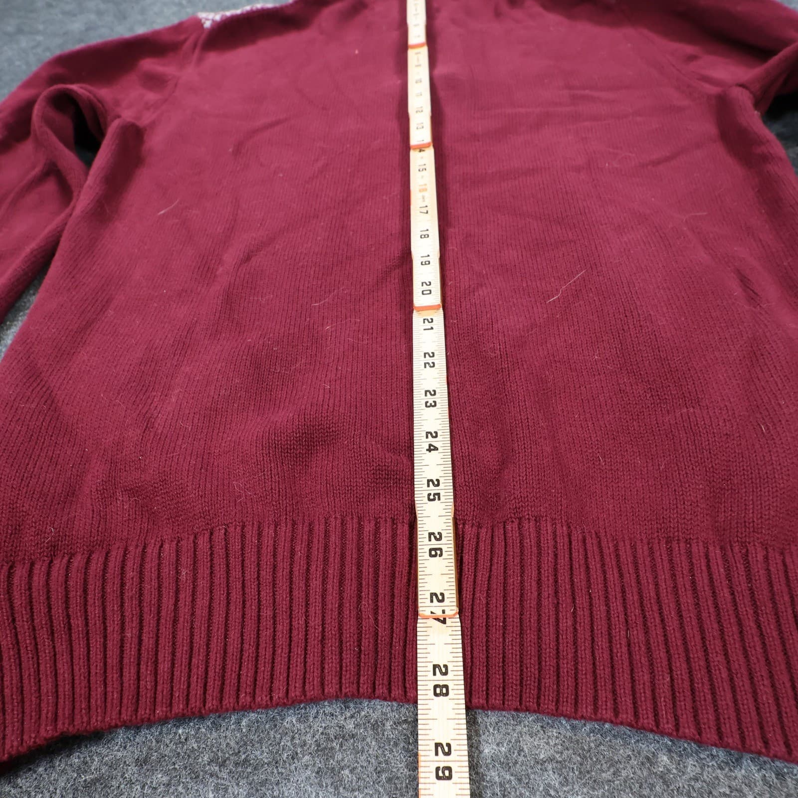 Weatherproof Vintage Quarter Zip Sweater Mens Large Burgundy Excellent Holiday - Thumbnail 6