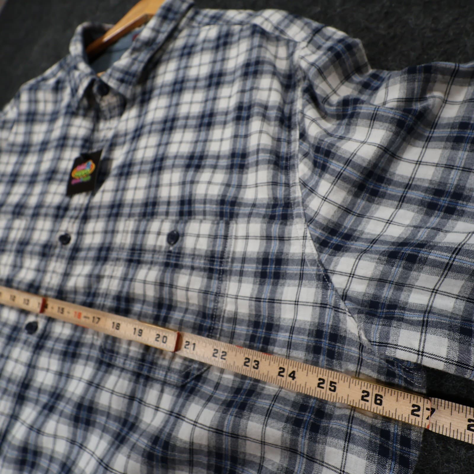 Alesbury Flannel Mens XXL Blue Excellent Plaid Long Sleeve Button Up Shirt - Thumbnail 3