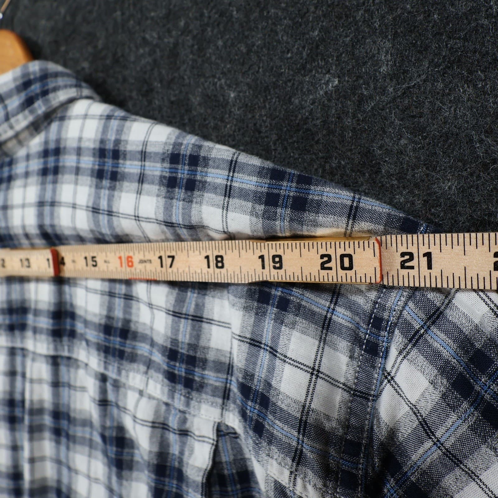Alesbury Flannel Mens XXL Blue Excellent Plaid Long Sleeve Button Up Shirt - Thumbnail 5