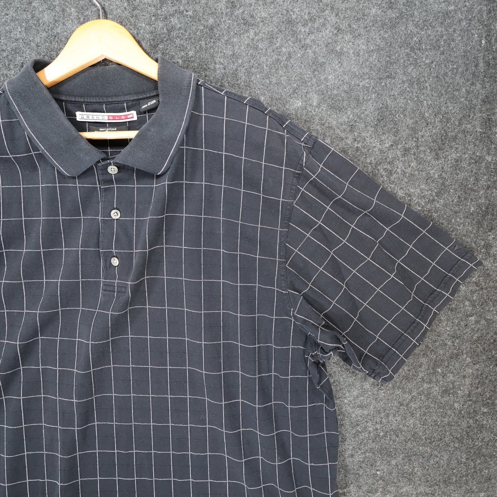 Grand Slam Polo Mens XL Navy Excellent Grid Pattern - Thumbnail 9
