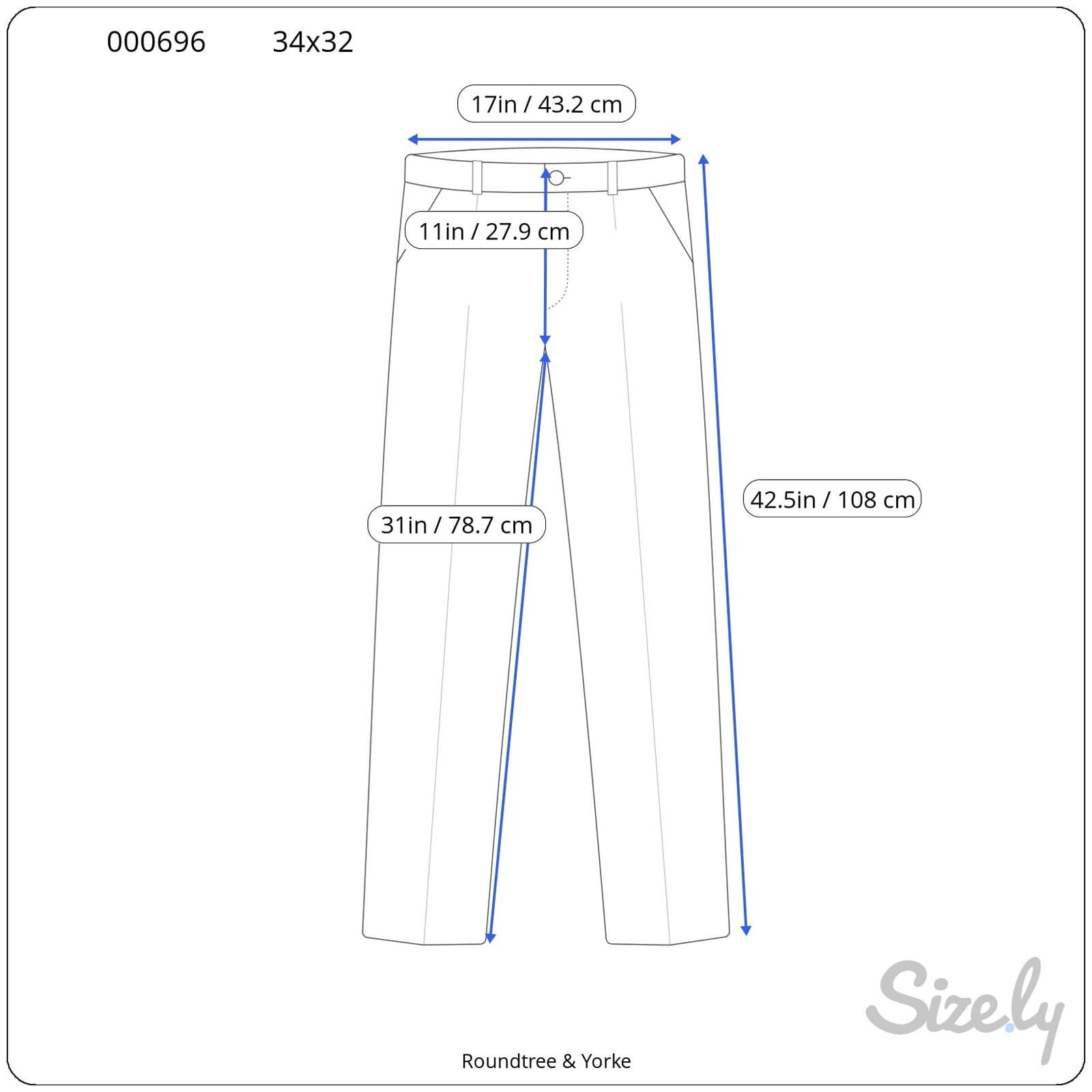 Roundtree & Yorke Men's Grey Pleated Chino Pants 34x32 Cotton Classic Fit - Thumbnail 6