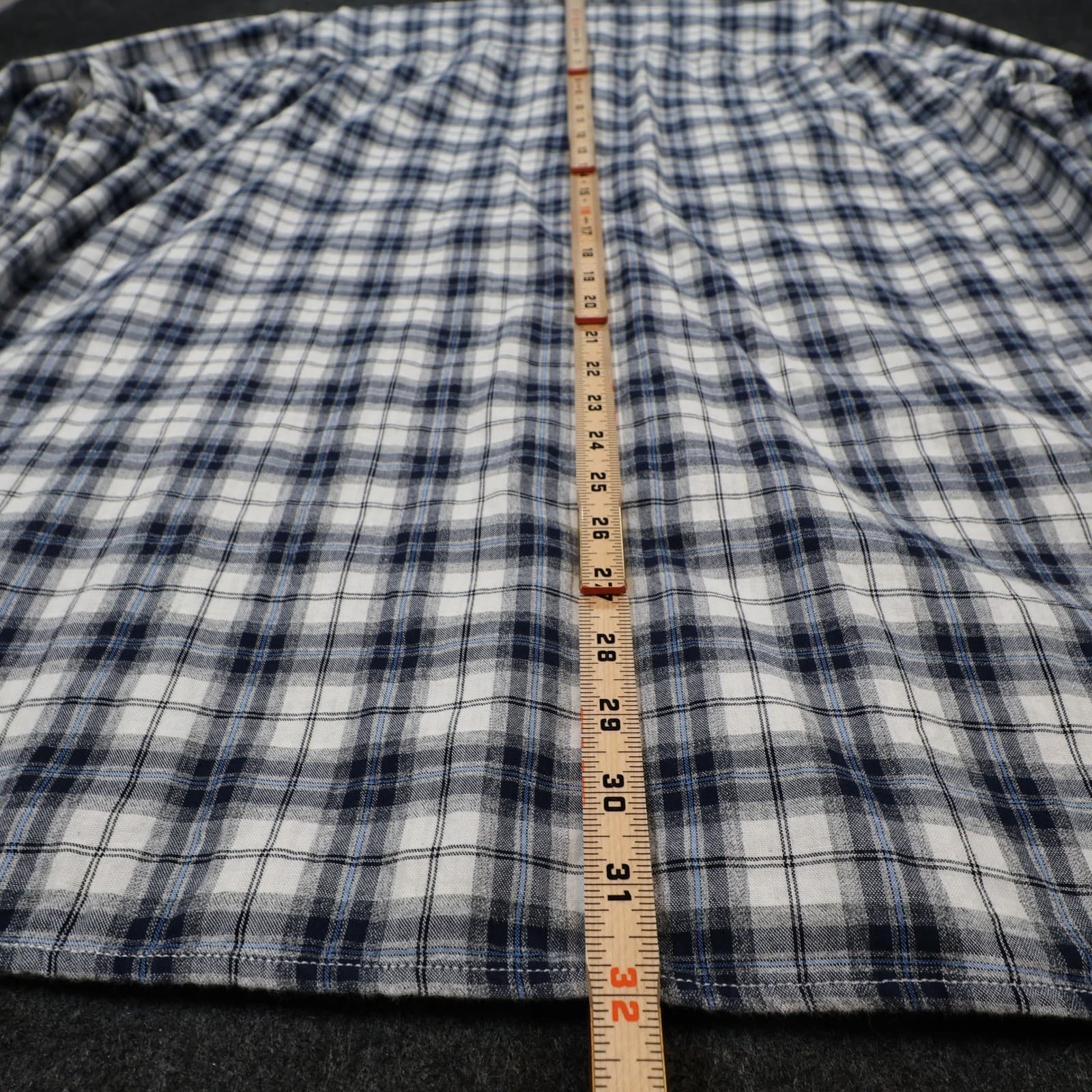Alesbury Flannel Mens XXL Blue Excellent Plaid Long Sleeve Button Up Shirt - Thumbnail 6